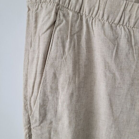 H & M women's linen blend pants size XL pull on tie waist wide leg Breathable - Picture 5 of 8